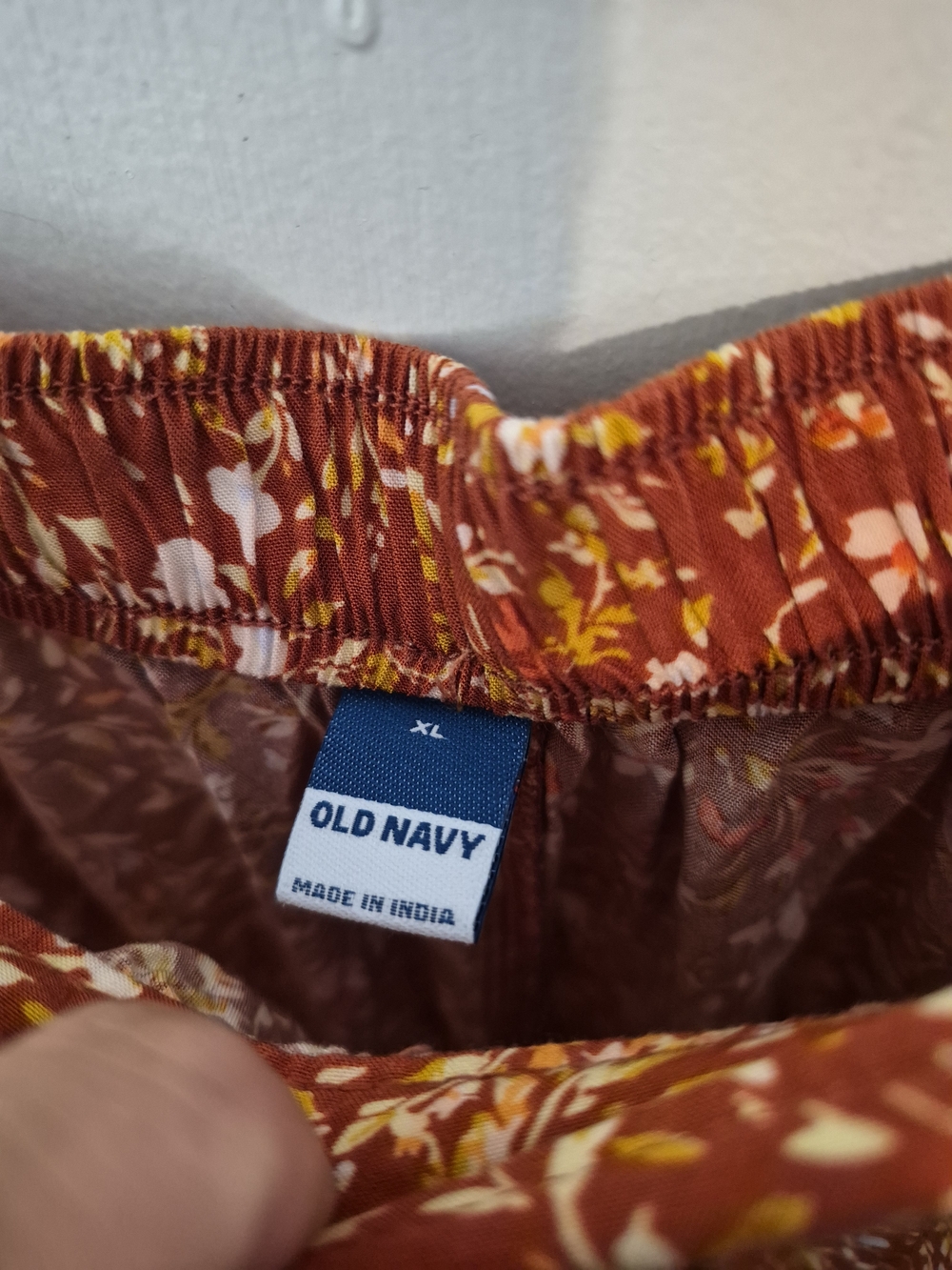 Old Navy Burnt Orange Floral Midi Skirt Size Xl - Picture 3 of 4